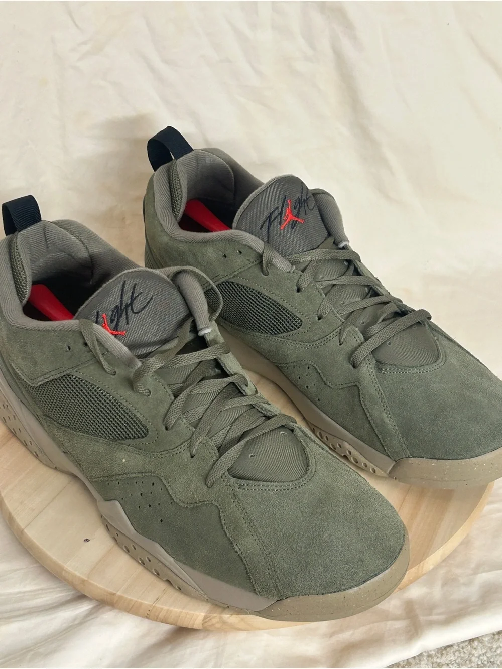 Jordan Air Jordan MVP 92 Medium Olive Khaki Suede Low Top Sneakers Men’s 18